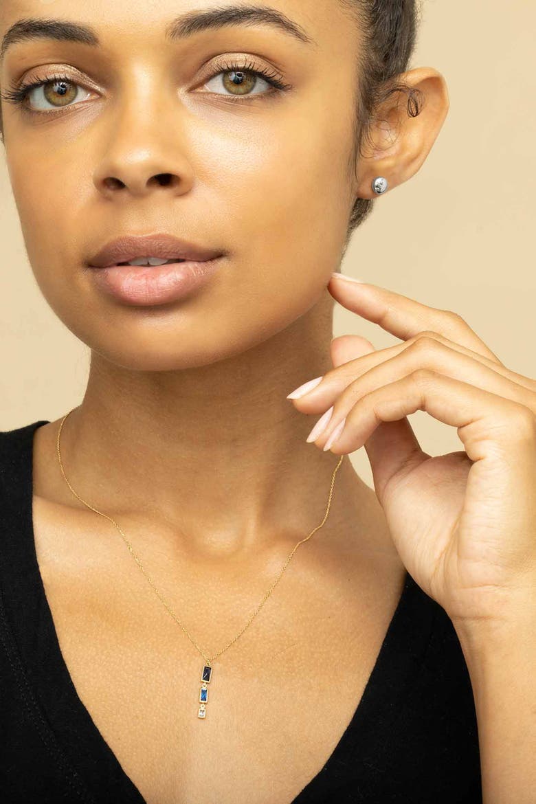 14K Gold Buttoned Up Stud Earrings, Alternate, color, White Gold