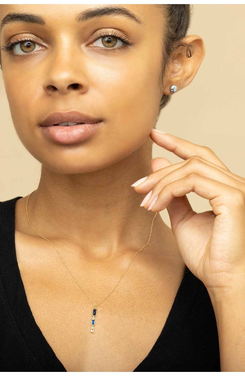 Oradina 14K Gold Buttoned Up Stud Earrings, Alternate, color, White Gold