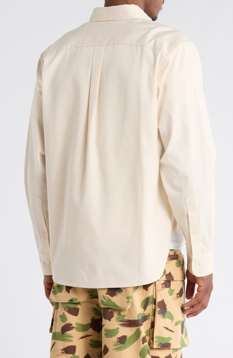 Brain Dead x Brooks Brothers California Oxford Half Placket Button-Down Shirt, Alternate, color, Natural