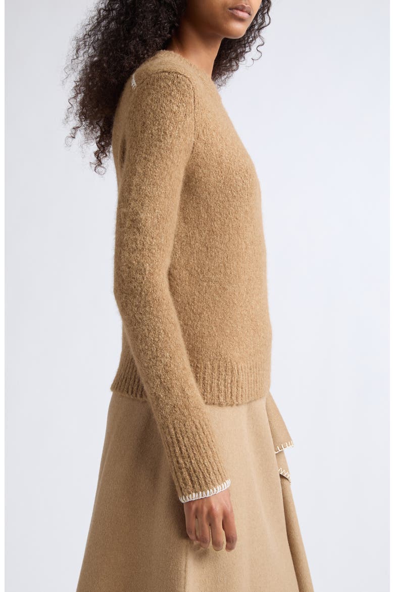 Brushed Boucle Crewneck Sweater, Alternate, color, CAMELETTO/ CLASSIC CR