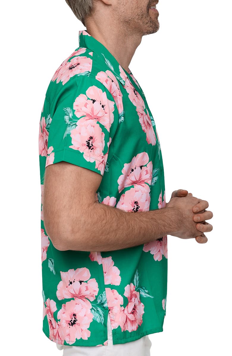 RANEES Extra Trim Fit Camp Shirt, Alternate, color, Green