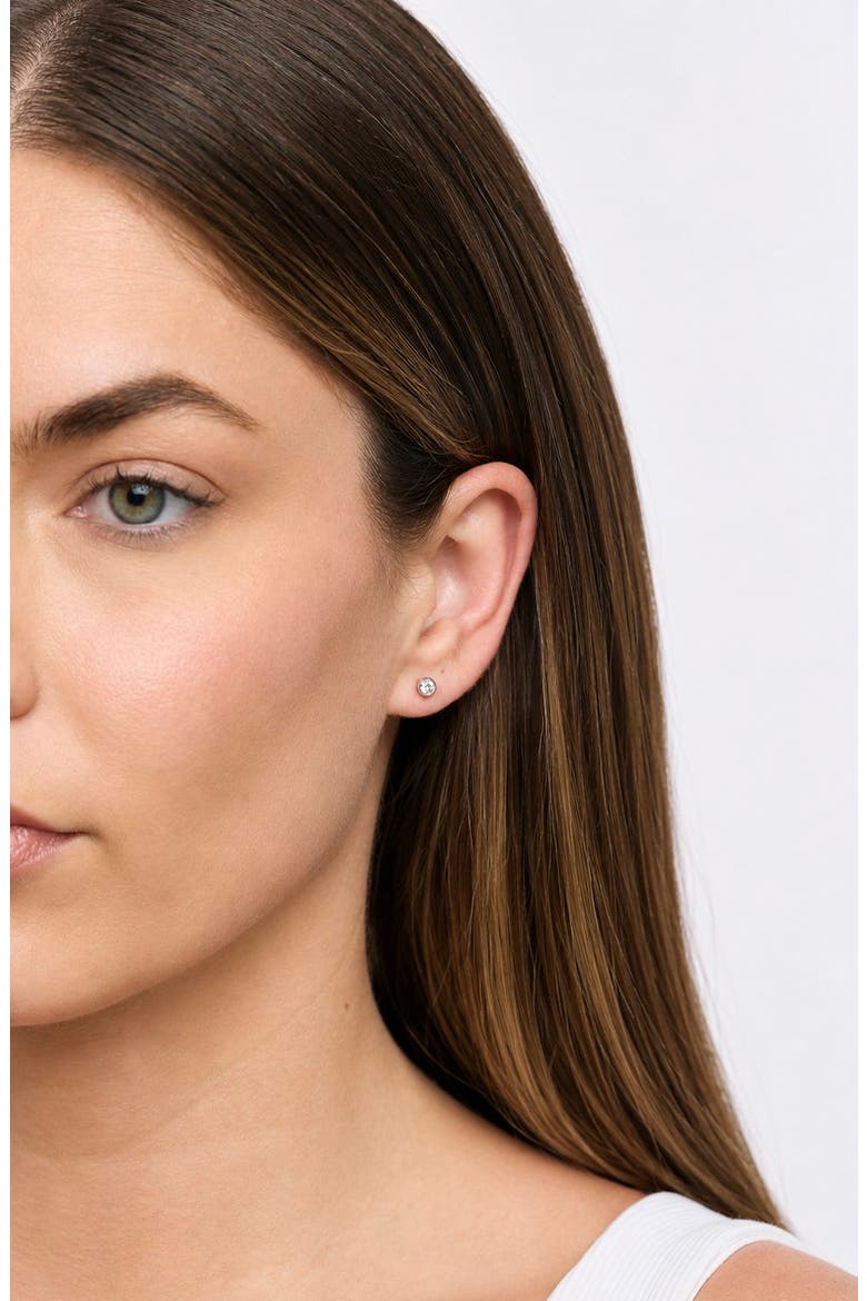 Bezel Diamond Stud Earrings - 0.33 ctw. (Nordstrom Exclusive), Alternate, color, 14K WHITE GOLD