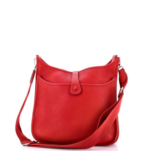 Pre-owned Hermes Hermes Evelyne Bag Gen Iii Clemence Gm In Red