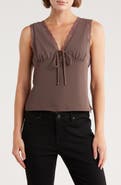 Elodie V-Neck Lace Trim Top