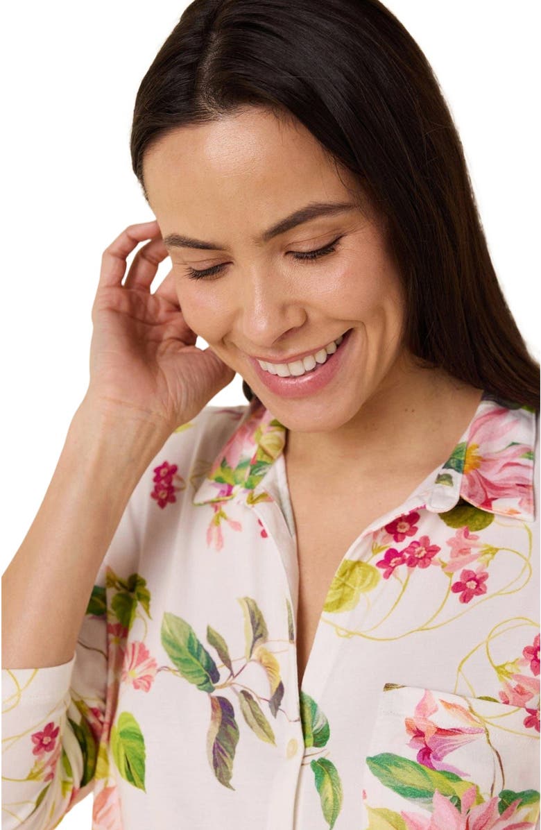 The Cat's Pajamas Pima Knit Night Shirt Floral, Alternate, color, Carolina