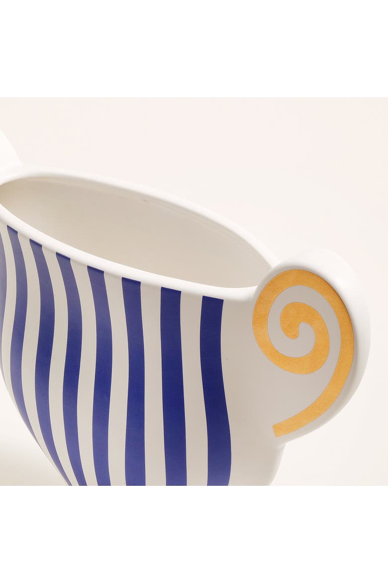Longhu Ceramic Vase 9" Artisan Accent, Alternate, color, Blue