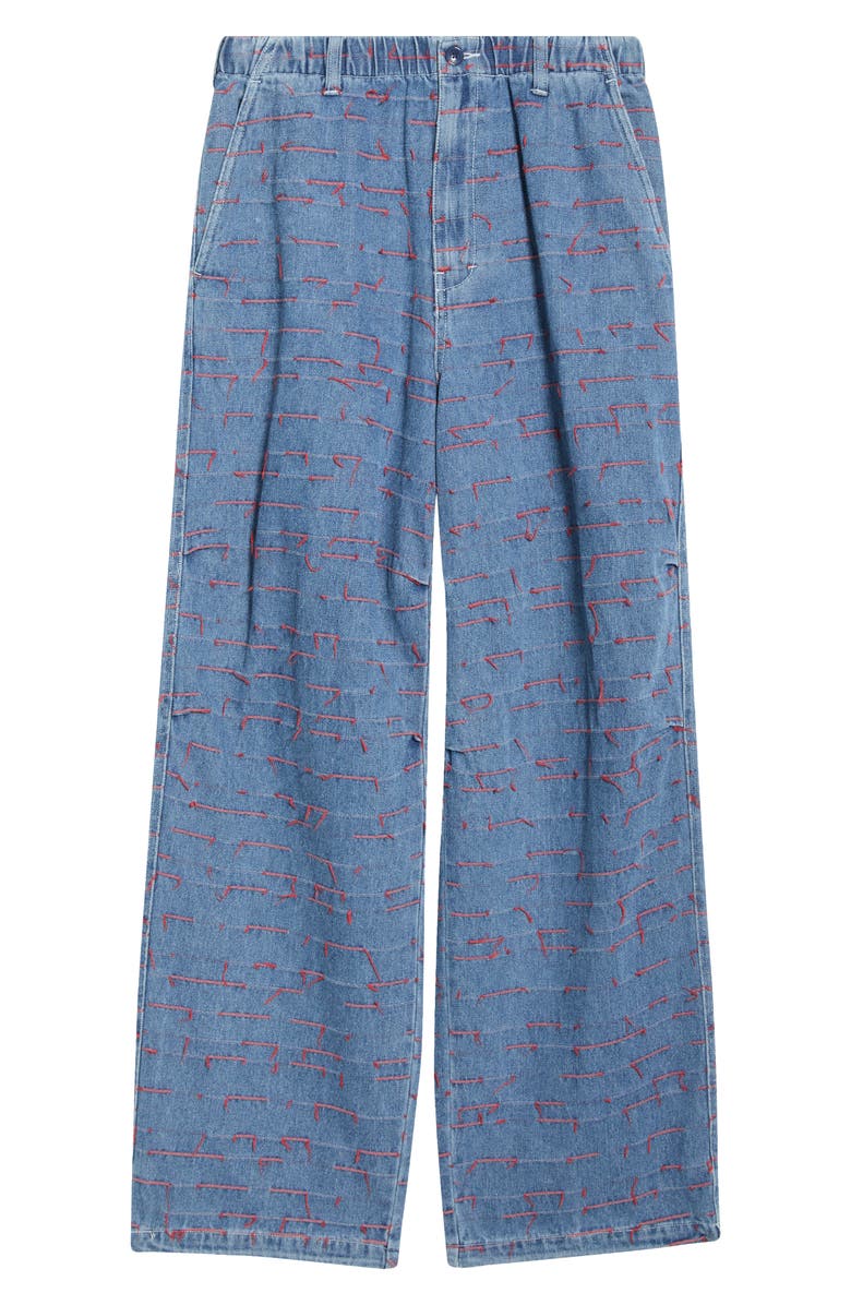 PLEASURES Strokes Denim Parachute Pants, Alternate, color, Indigo