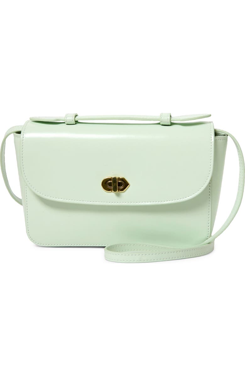 Clare V. Kathryn Leather Crossbody Bag, Main, color, Mist