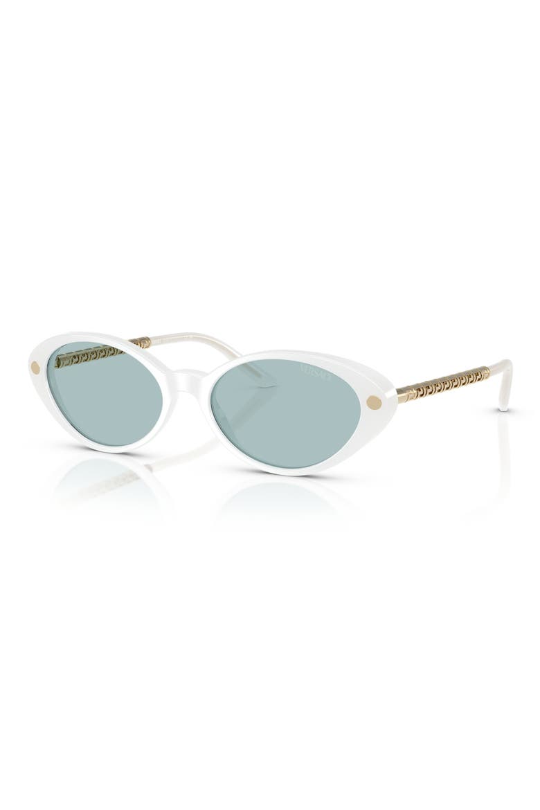 54mm Oval Sunglasses, Alternate, color, WHITE