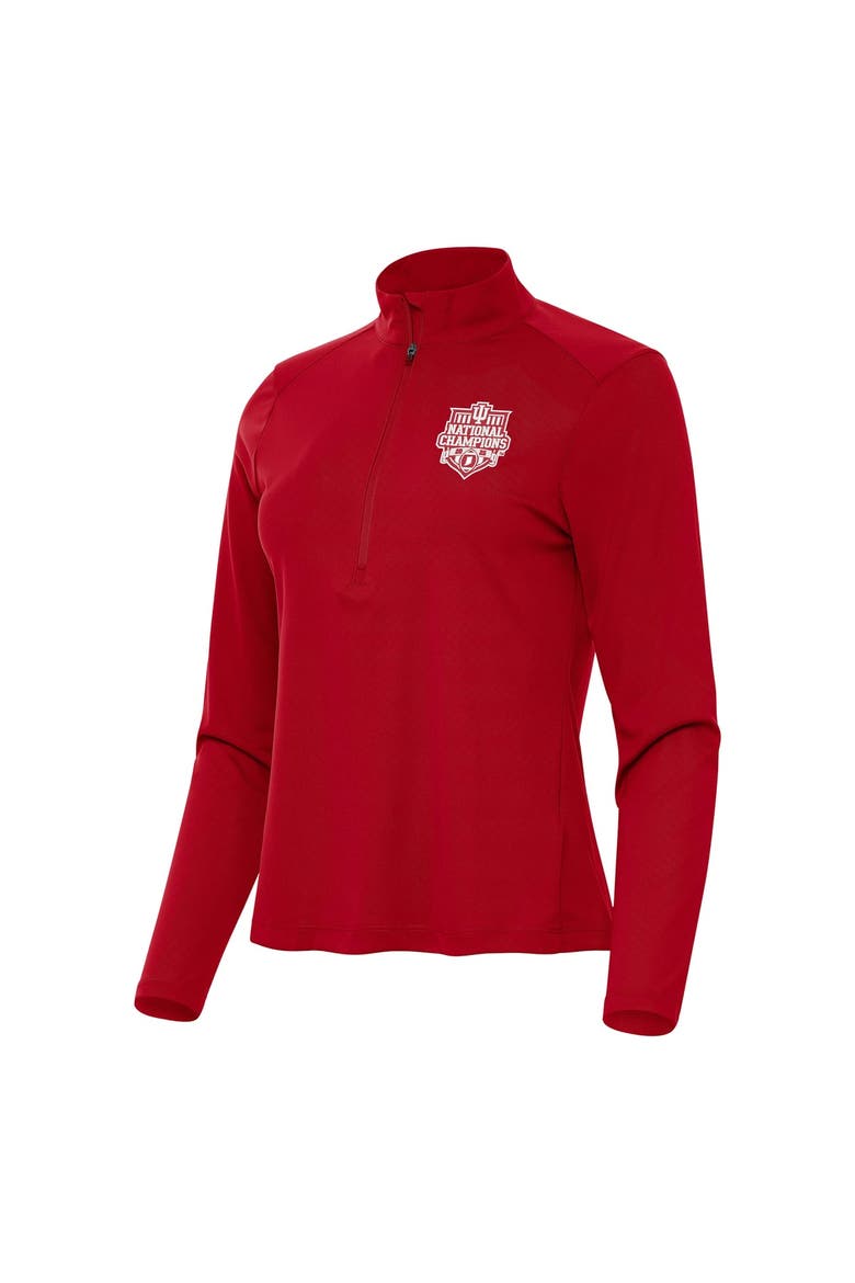 Women's Antigua  Crimson Indiana Hoosiers College Football Playoff 2025 National Champions Tribute Half-Zip Jacket, Alternate, color, Crimson