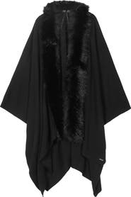 Lauren Ralph Lauren faux toscana trimmed knit ruana