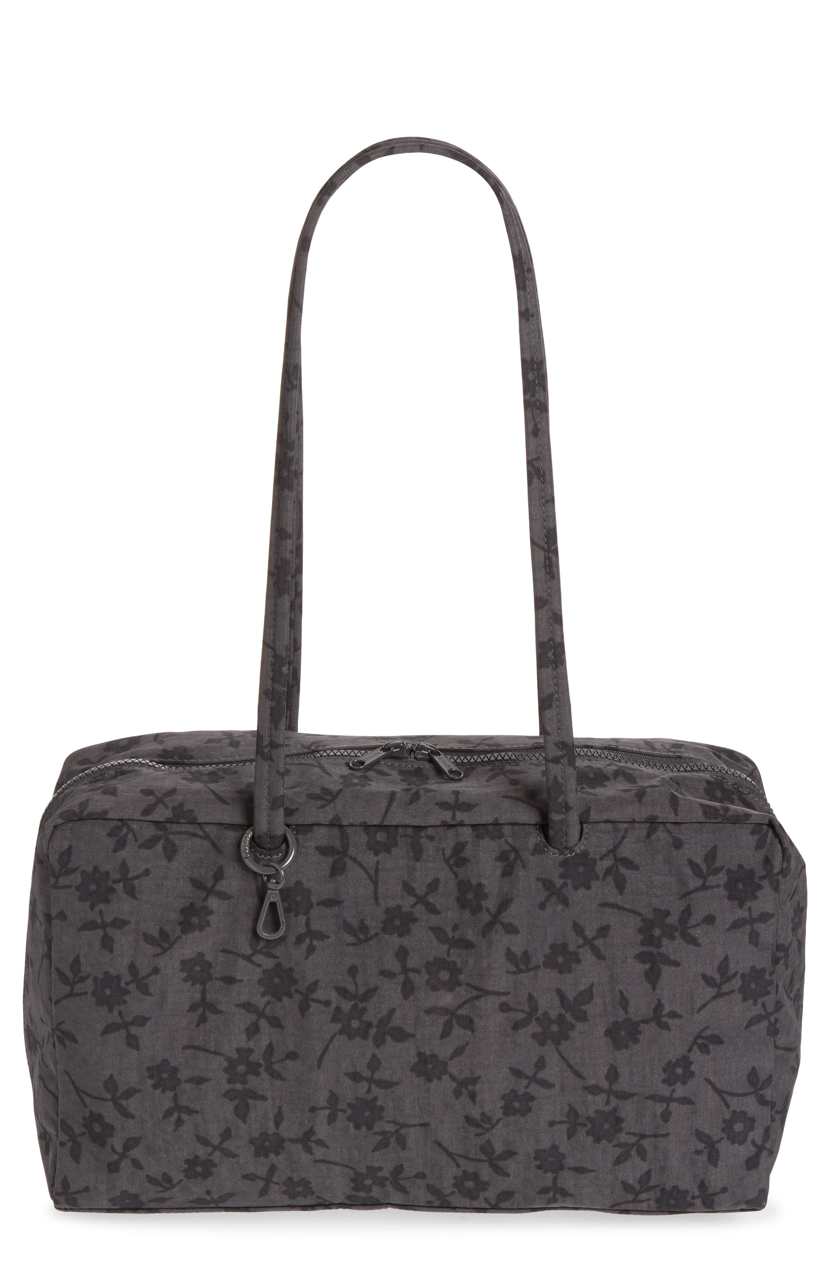 Medium Recycled Nylon Bowler Bag, Main, color, CHARCOAL DITSY FLORAL