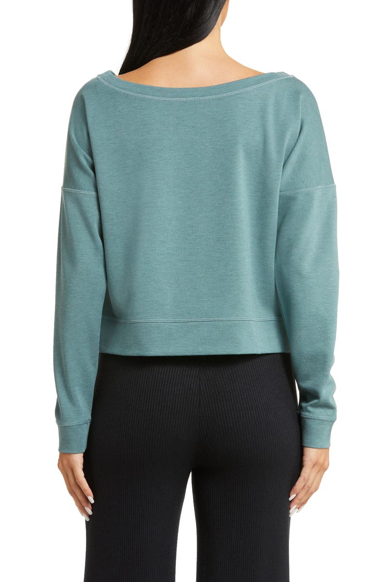 TravisMathew Portugal Boat Neck Sweatshirt, Alternate, color, Heather North Atlantic
