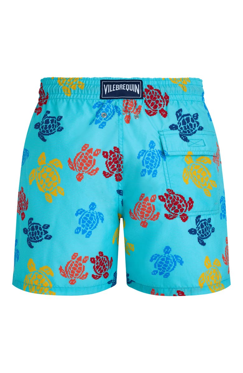 Vilebrequin Men's Ronde Des Tortues Tricot Swim Shorts, Alternate, color, Bleu Lazuli
