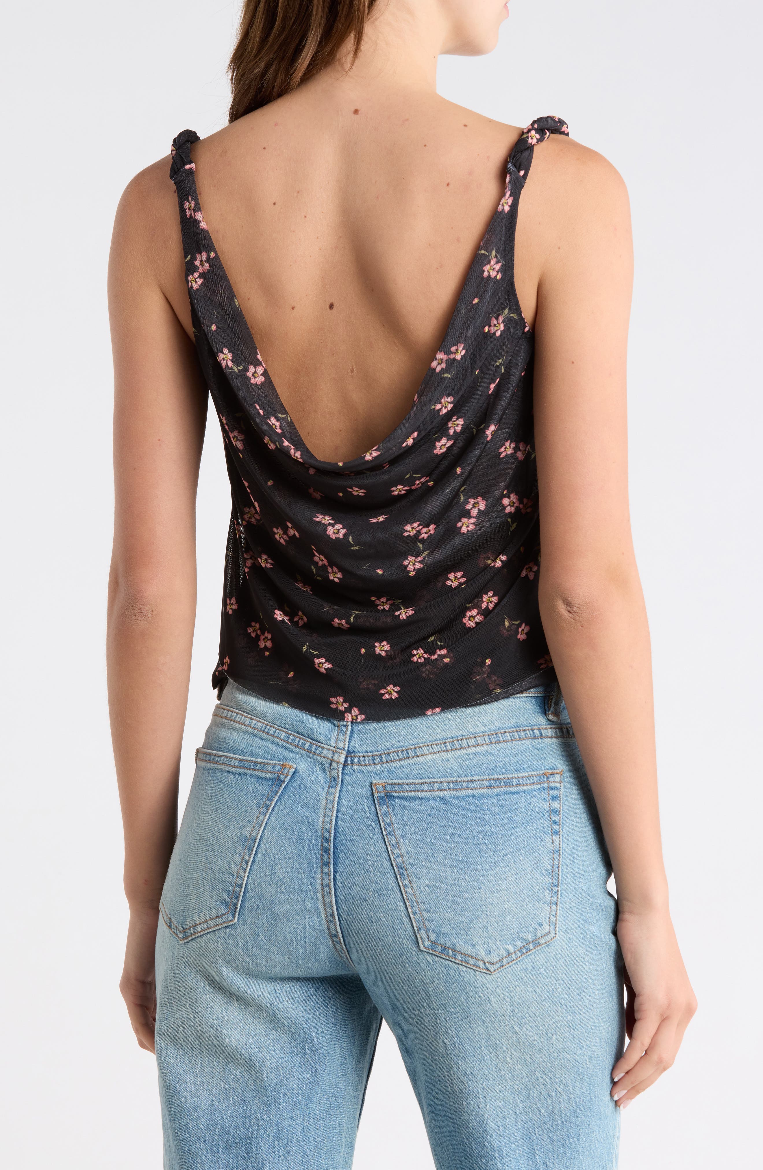 Asher Floral Ruched Mesh Top - image 2