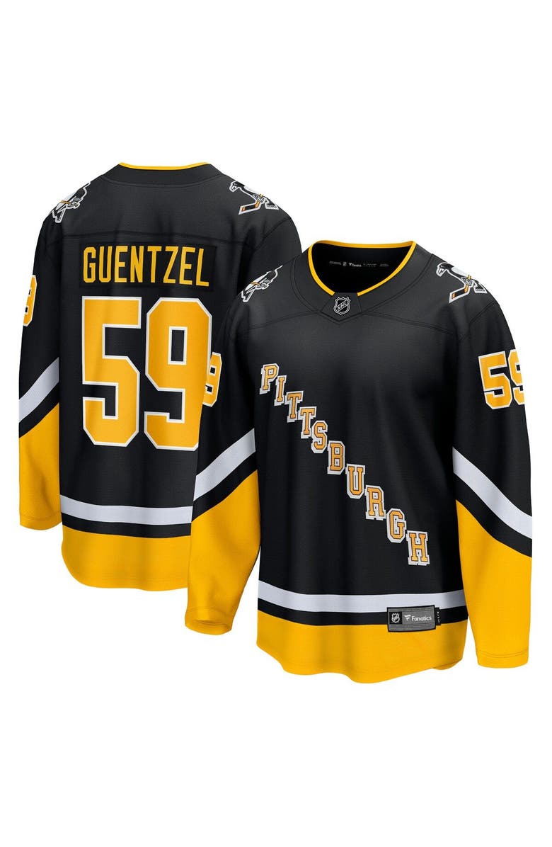 FANATICS Men's Fanatics Branded Jake Guentzel Black Pittsburgh Penguins Alternate Premier Breakaway Player Jersey, Main, color,