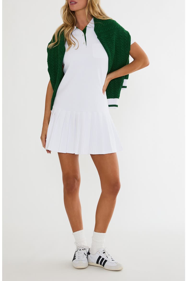 Minette Pleated Minidress, Main, color, PUTTING WHITE