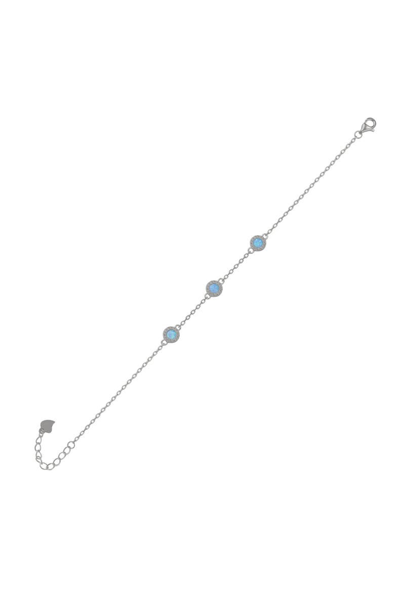 Blue Opal Jewelled Sterling Silver Bracelet, Main, color, Silver