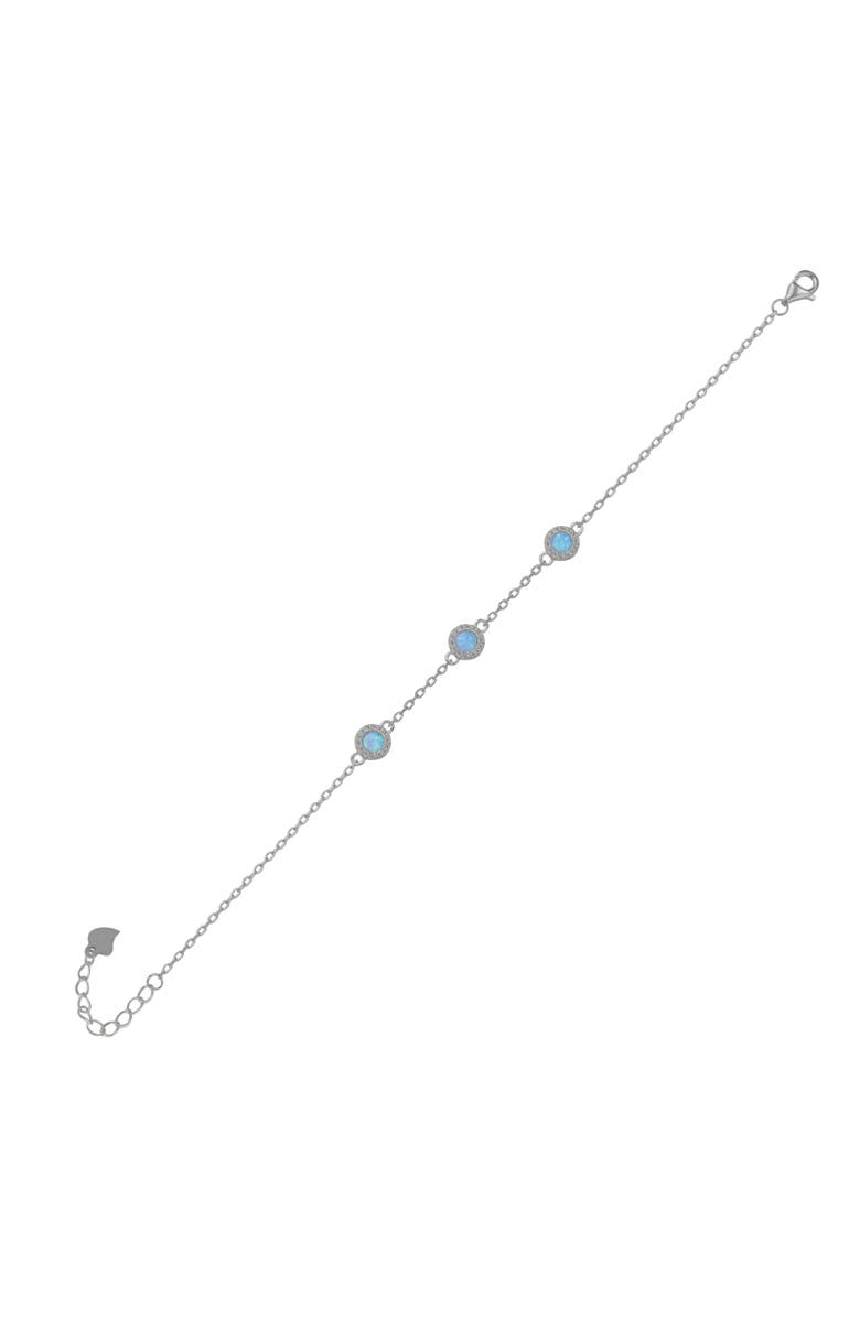 Spero London Blue Opal Jewelled Sterling Silver Bracelet, Main, color, Silver
