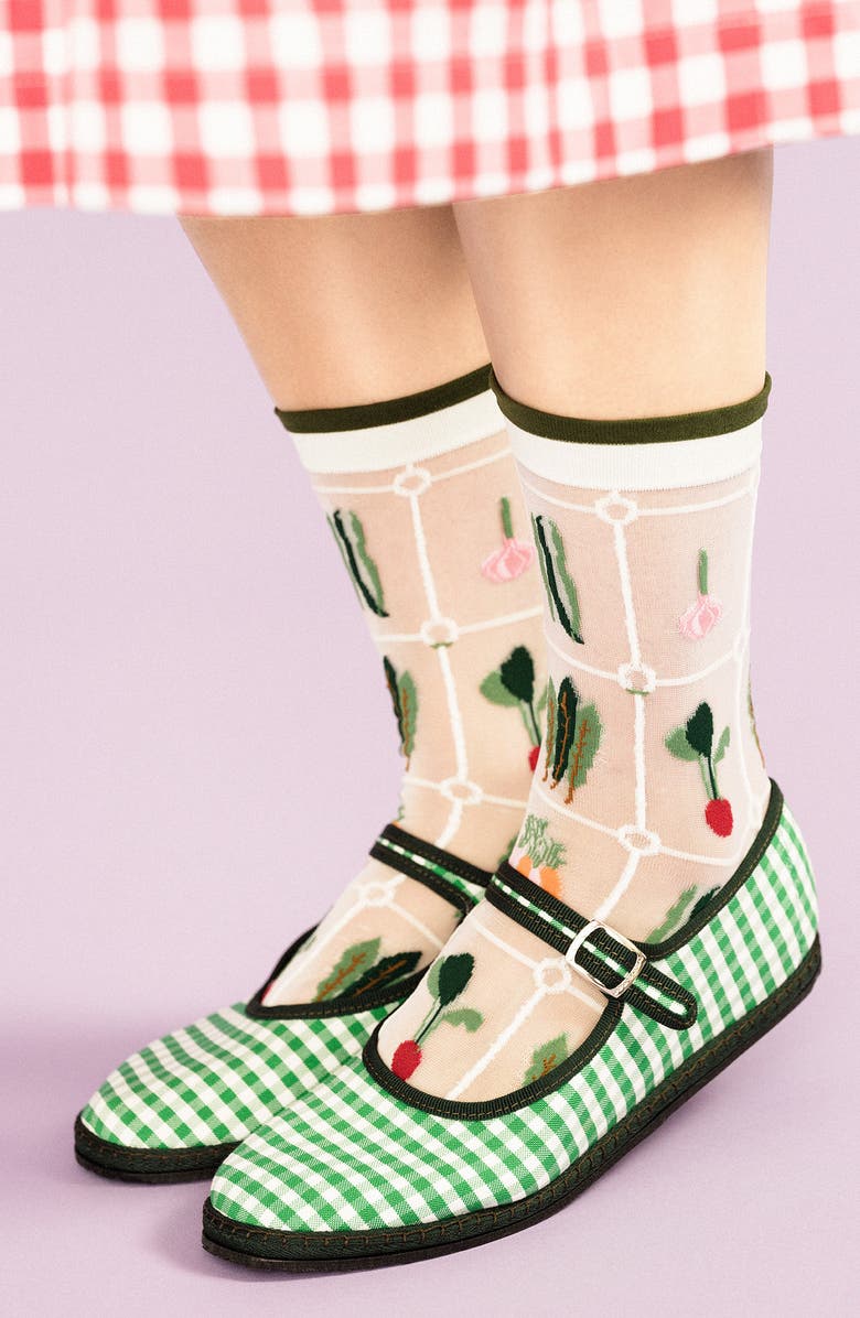 Hansel From Basel Yachae Sheer Crew Socks, Alternate, color,