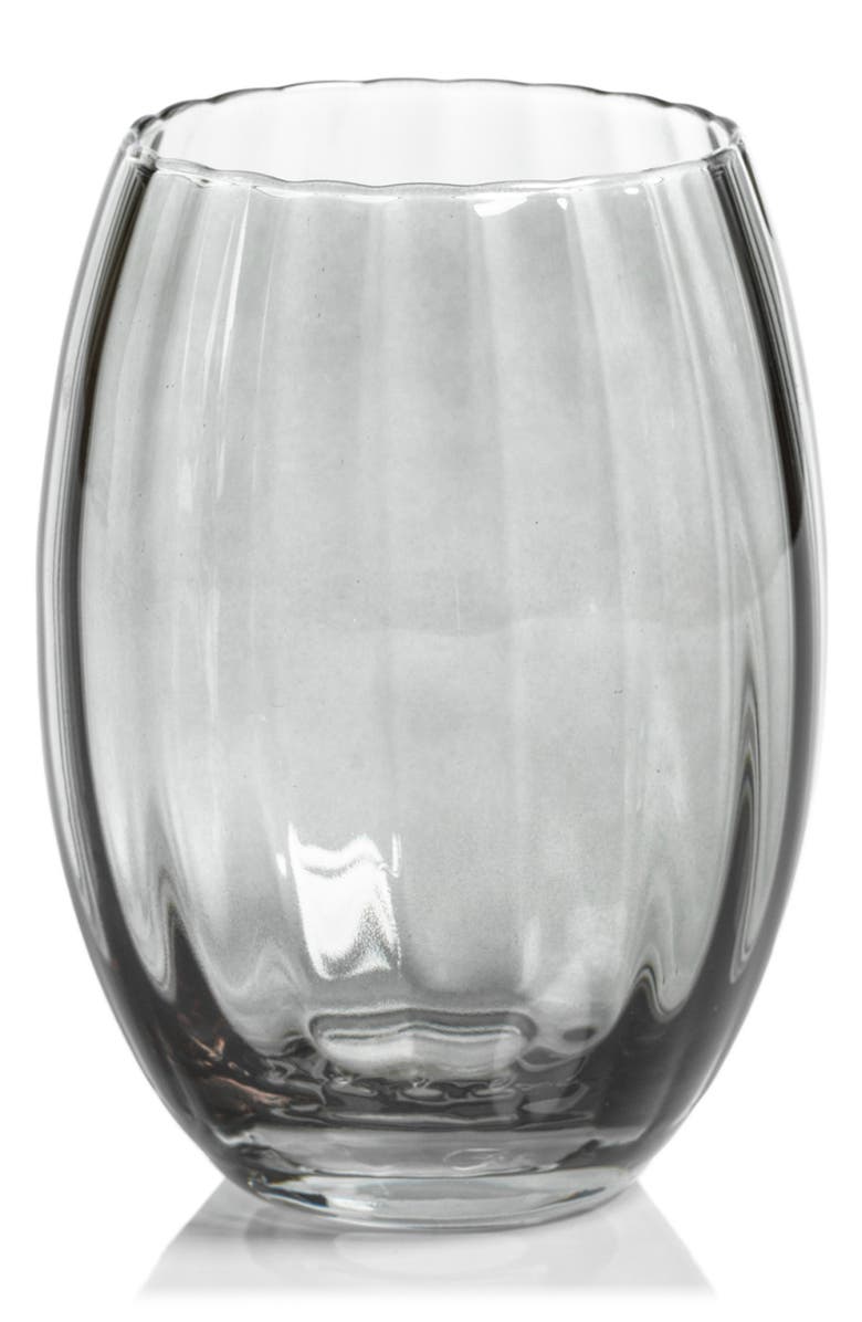 Zodax Malden Optic Set of 4 Stemless Glasses, Main, color, Gray