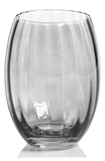 Zodax Malden Optic Set Of 4 Stemless Glasses In Gray