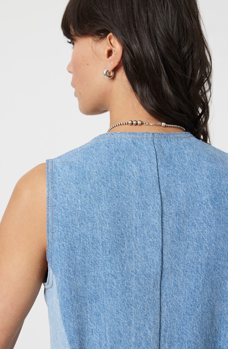 Mavi Jeans Peony Colorblock Raw Hem Denim Vest, Alternate, color, Blocking Denim