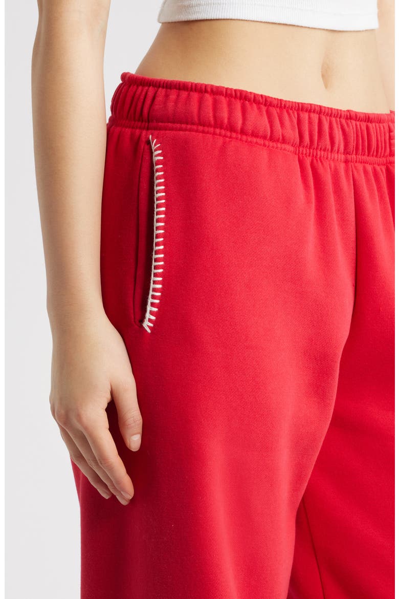 Scarlett Heartfelt Sweatpants, Alternate, color, DEEP RED