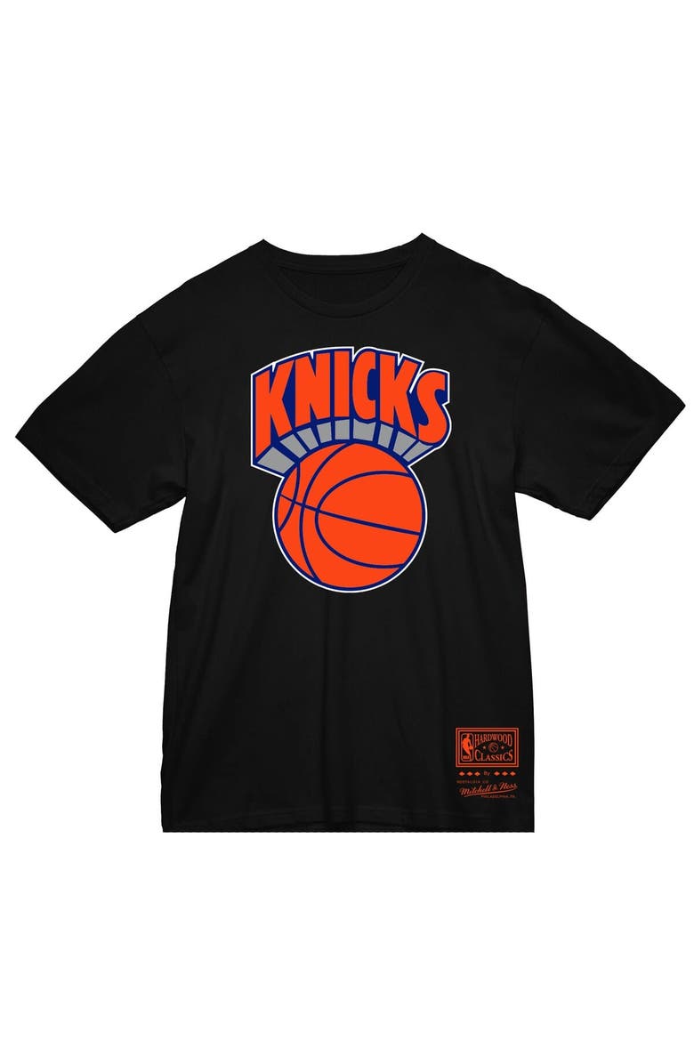 Mitchell & Ness Men's Mitchell & Ness Black New York Knicks Hardwood Classics Vintage Logo T-Shirt, Alternate, color, Black