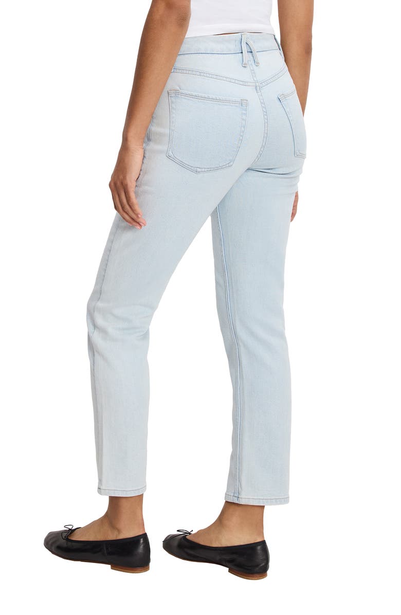 Good American Good Icon Ankle Straight Leg Jeans, Alternate, color, Indigo1124