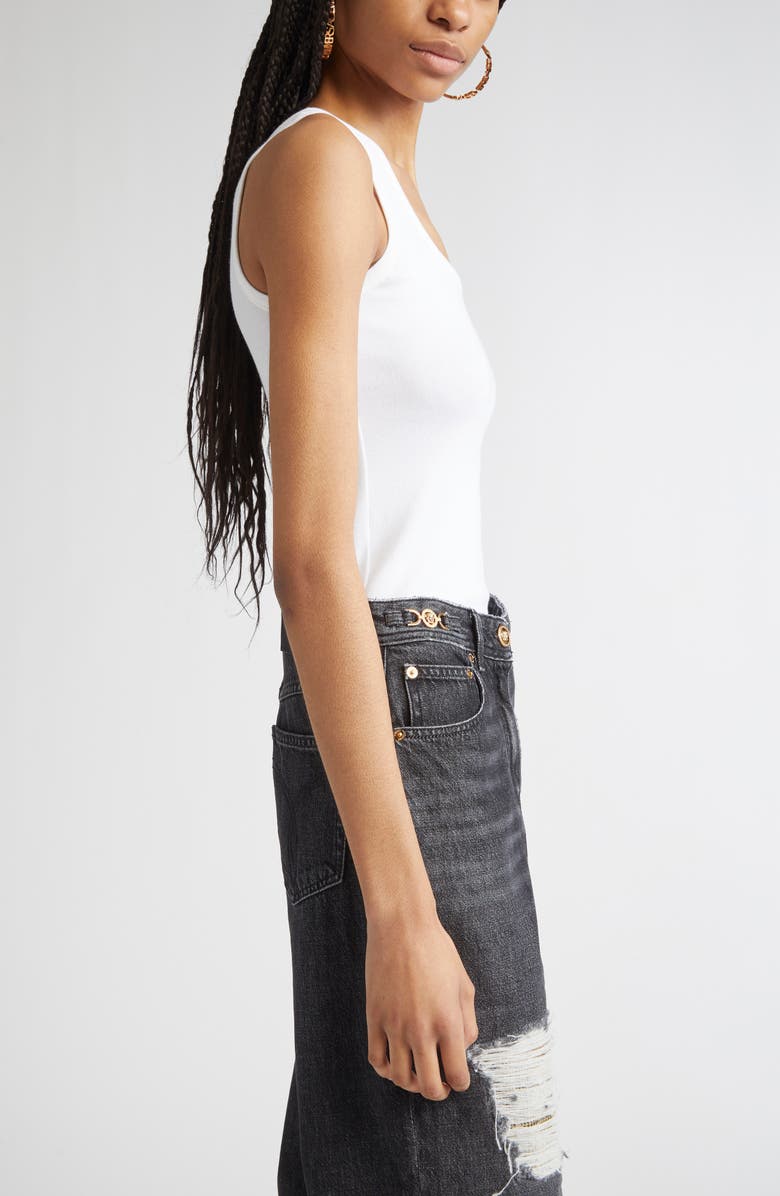 Versace Safety Pin Rib Tank, Alternate, color,