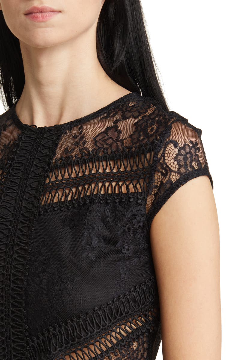 bebe Tiered Lace Midi Dress | Nordstrom