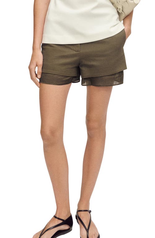 Mango Layered Effect Cotton Blend Shorts
