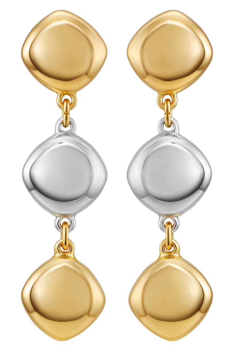 Two Tone Drop Earrings, Alternate, color, GOLDTONE