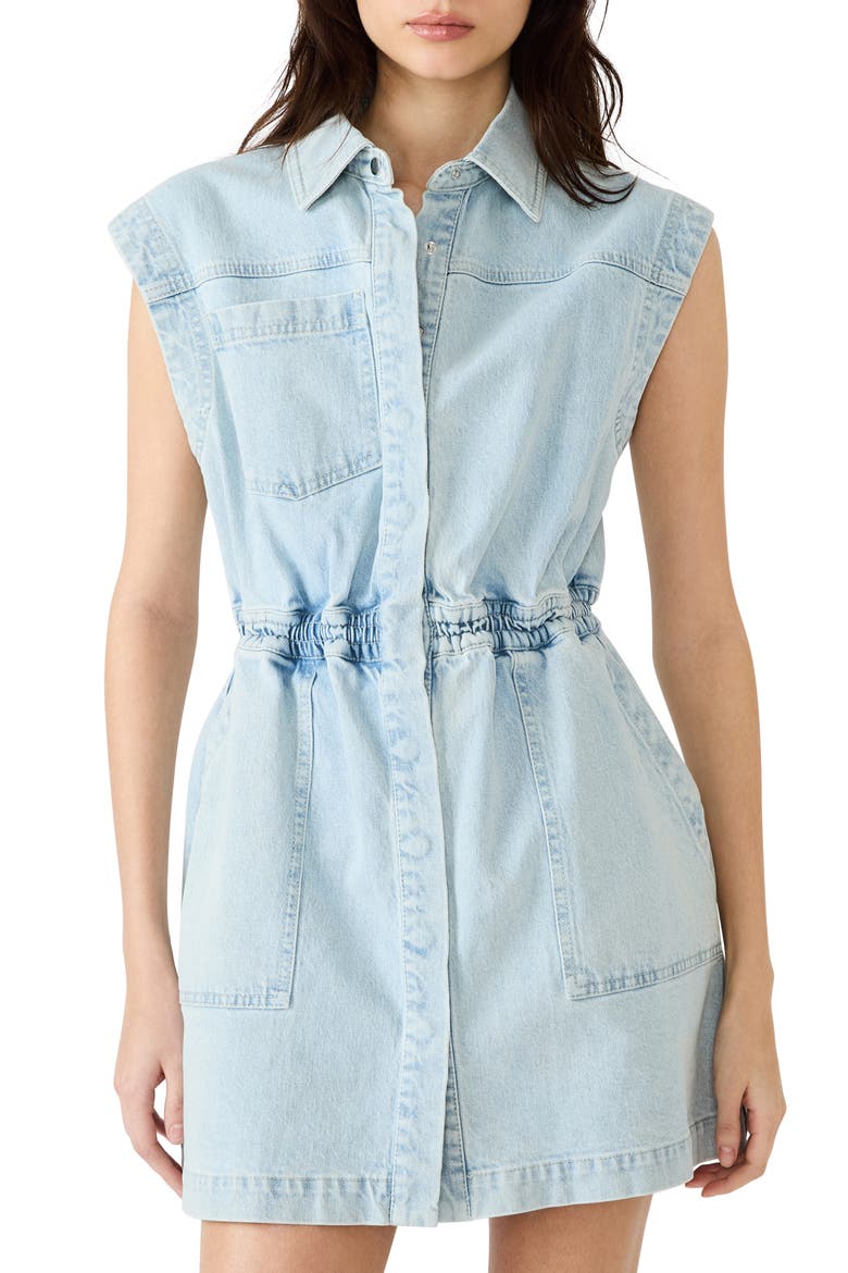 Robbie Denim Minidress, Alternate, color, SULPHUR SPRING