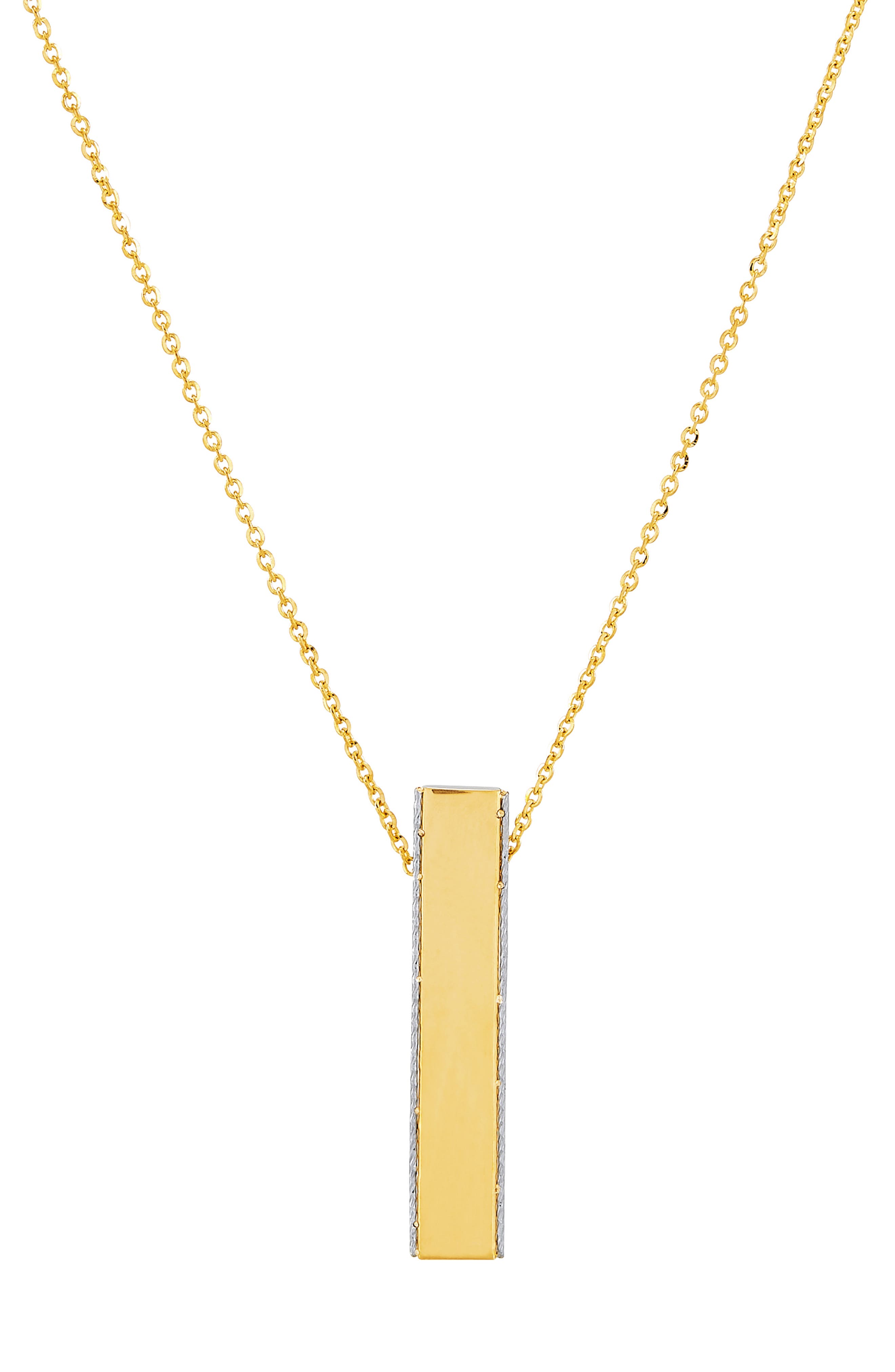 Frankie & Zoe Tube Bar Pendant Necklace