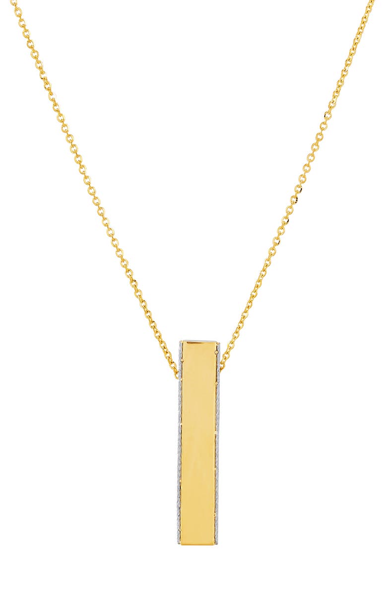 Frankie & Zoe Tube Bar Pendant Necklace, Main, color, Gold
