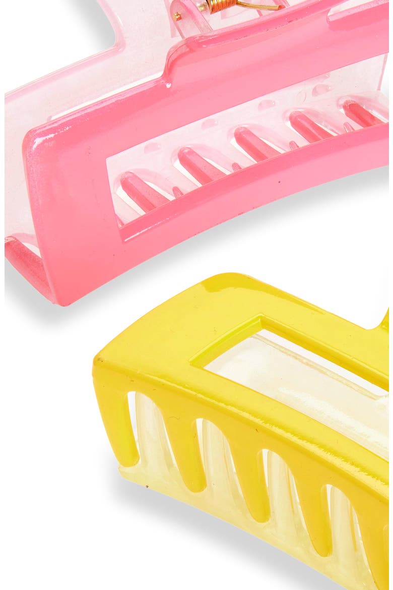 Kids' 2-Pack Claw Clip Set, Alternate, color, YELLOW MULTI