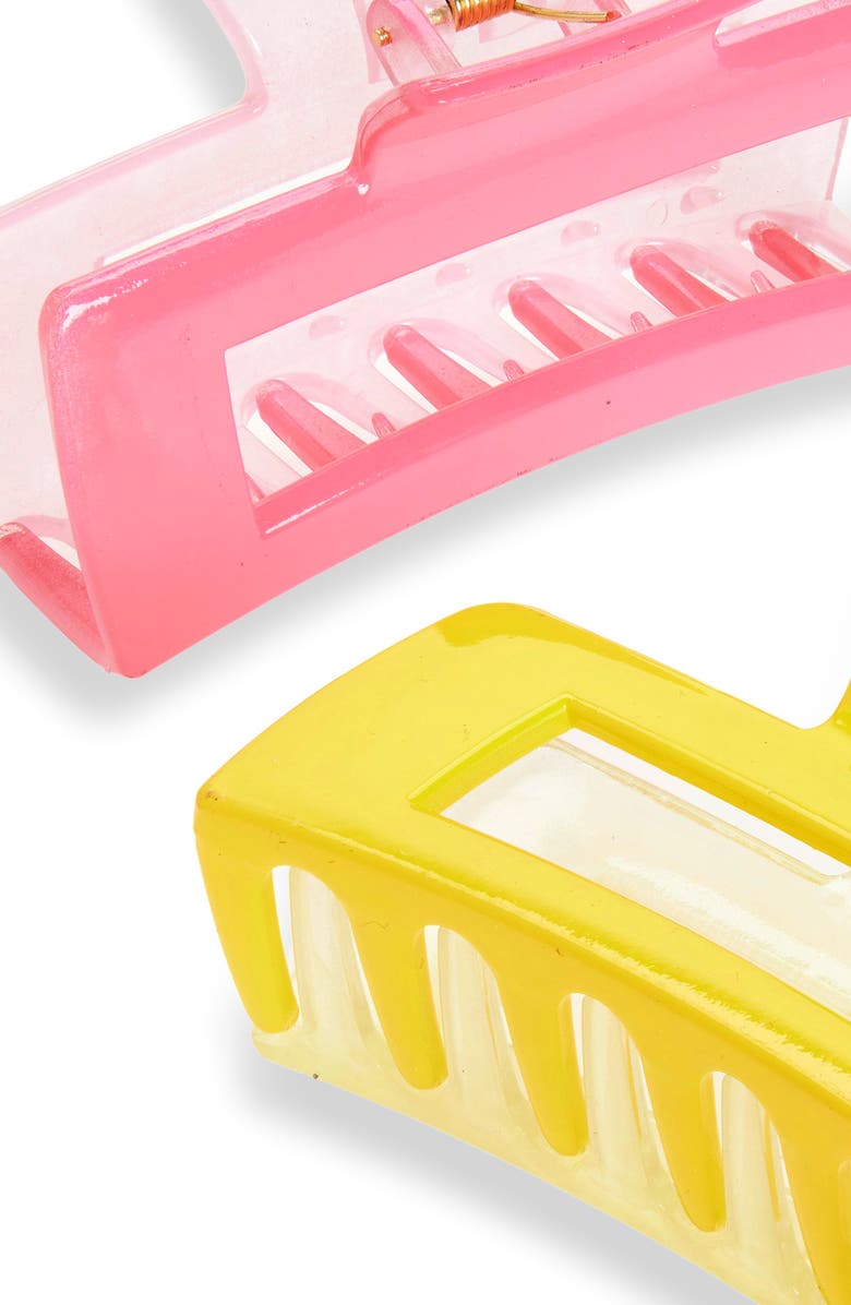 Cara Kids' 2-Pack Claw Clip Set, Alternate, color, Yellow Multi