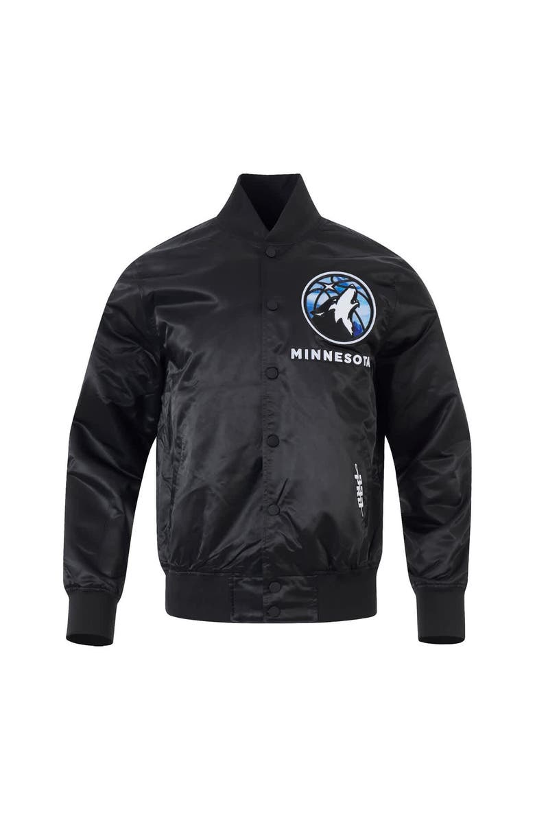 PRO STANDARD Men's Pro Standard Black Minnesota Timberwolves 2024/25 City Edition Chenille Satin Full-Snap Jacket, Alternate, color,