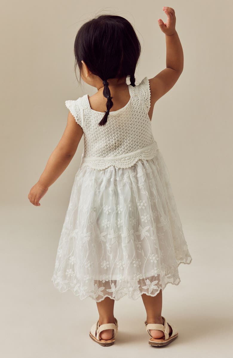 NEXT Kids' Mixed Media Sundress, Alternate, color, White