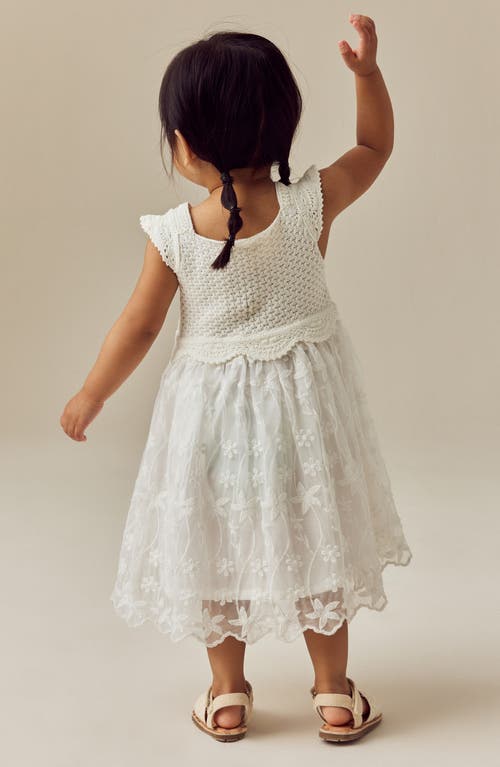 Next Kids' Mixed Media Sundress In White