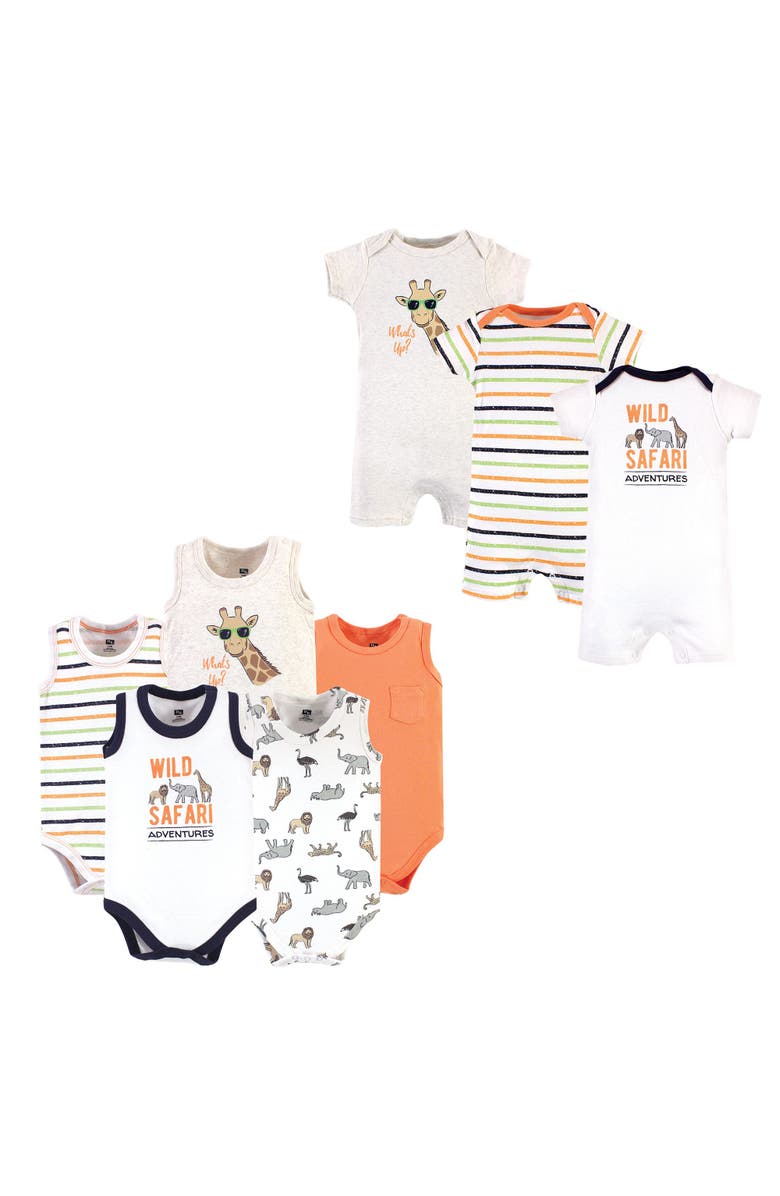 Hudson Baby 8Pc Bodysuits and Rompers, Main, color, Wild Safari