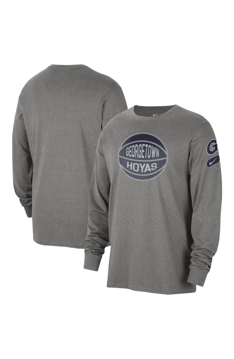 Nike Men's Nike Heather Gray Georgetown Hoyas Fast Break Long Sleeve T-Shirt, Main, color, 