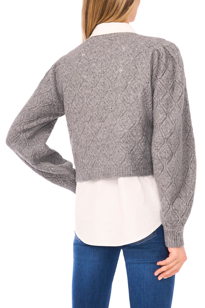 Pointelle Mixed Media Sweater, Alternate, color, FOSSIL