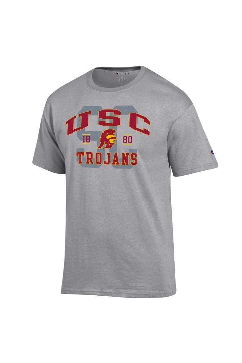 Men's Champion Heather Gray USC Trojans Varsity T-Shirt, Alternate, color, Heather Gray