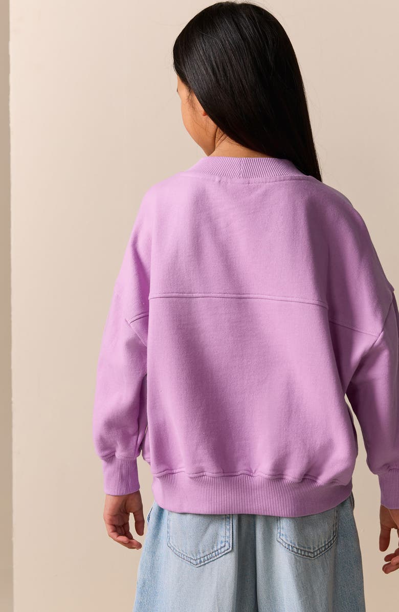 NEXT Kids' Sequin Embellished Butterfly Cotton Blend Sweatshirt, Alternate, color, Purple