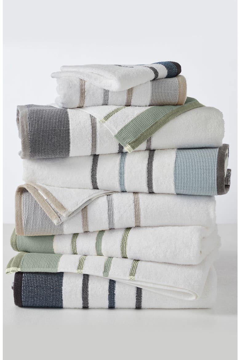 Luxurious Cotton 6-Piece Decorative Towel Set, Alternate, color, DESERT SAGE GREEN / MOSS GREEN