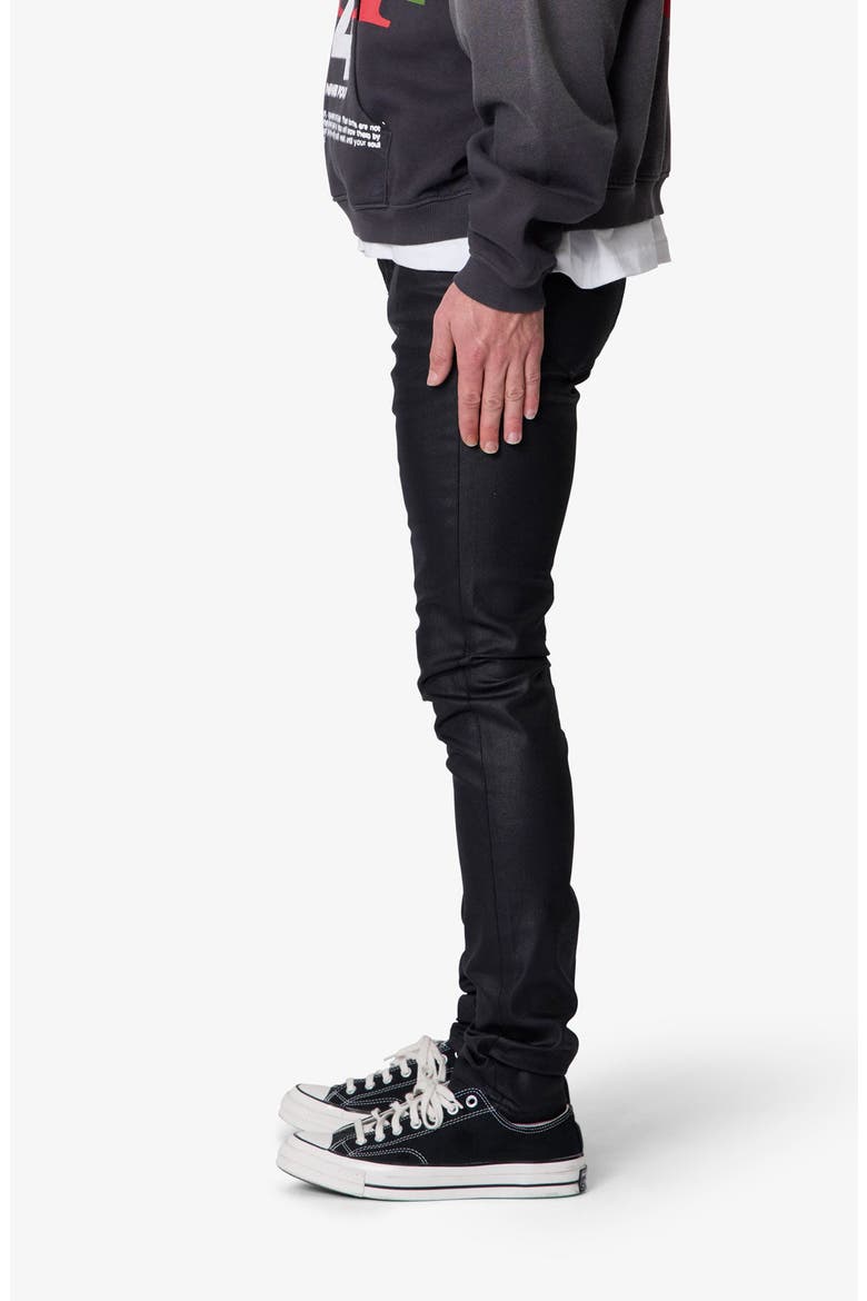 Skinny Waxed Jeans, Alternate, color, BLACK