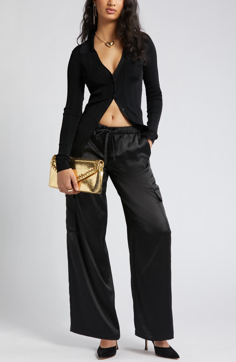 Open Edit Collar Rib Cardigan, Alternate, color, 